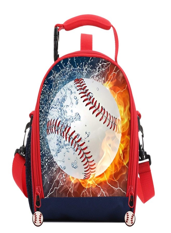 7-Mi Kids Lunch Box For Boys Resuable Multi Convertible Insulated Thermal Boys Lunch Bags Tote With Shoulder Strap Lunch Box Backpack Sandwich Snack Bags Girls For School 3D Baseball Lunch Bags For Kids - Image 1